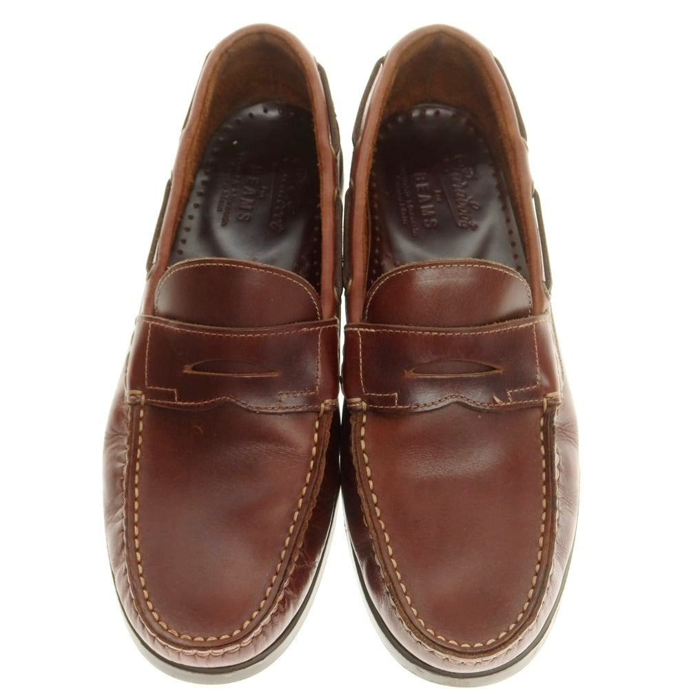 【中古】パラブーツ Paraboot BEAMS別注 CORSICA オイルドレザー ローファー ブラウン【 9 】【 状態ランクB 】【 メンズ 】