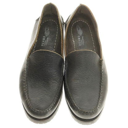 【中古】ビームス BEAMS レザー ローファー カーキブラック【 8 1/2D 】【 状態ランクB 】【 メンズ 】