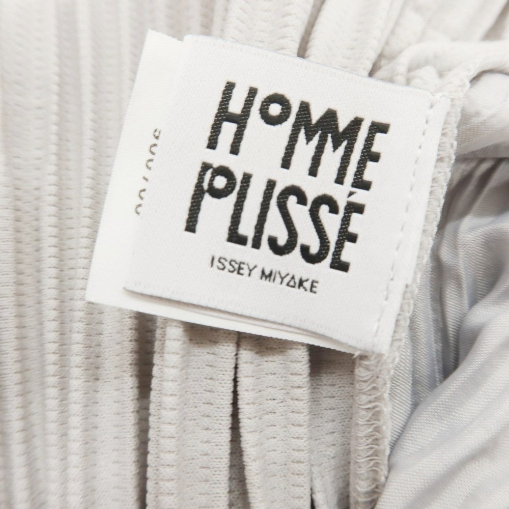 【中古】オム プリッセ イッセイミヤケ HOMME PLISSE ISSEY MIYAKE ポリエステル プリーツ イージーパンツ ライトグレー【 1 】【 状態ランクA 】【 メンズ 】