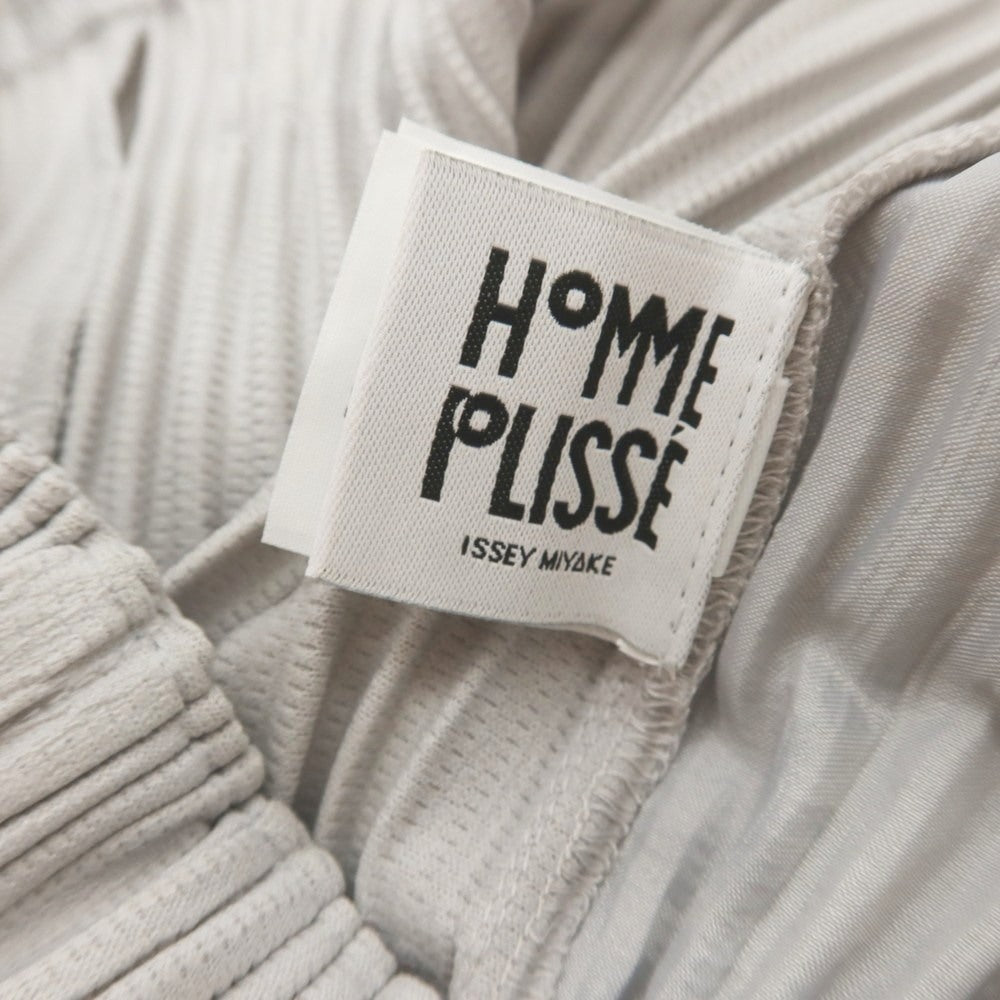 【中古】オム プリッセ イッセイミヤケ HOMME PLISSE ISSEY MIYAKE ポリエステル プリーツ イージーパンツ ライトグレー【 1 】【 状態ランクA 】【 メンズ 】
