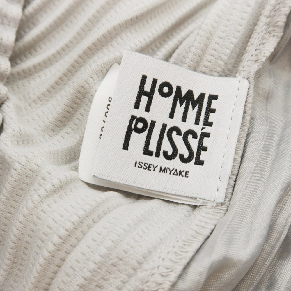 【中古】オム プリッセ イッセイミヤケ HOMME PLISSE ISSEY MIYAKE ポリエステル プリーツ イージーパンツ ライトグレー【 1 】【 状態ランクA 】【 メンズ 】[CPD]