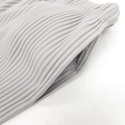 【中古】オム プリッセ イッセイミヤケ HOMME PLISSE ISSEY MIYAKE ポリエステル プリーツ イージーパンツ ライトグレー【 1 】【 状態ランクA 】【 メンズ 】