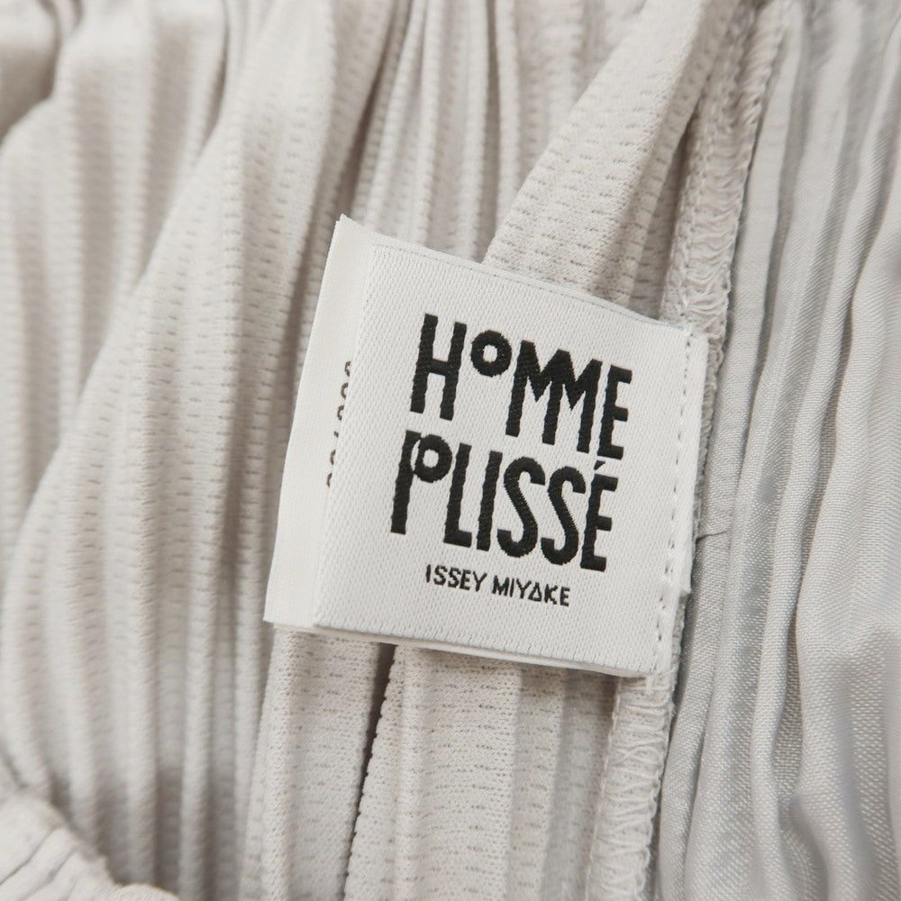 【中古】オム プリッセ イッセイミヤケ HOMME PLISSE ISSEY MIYAKE ポリエステル プリーツ イージーパンツ ライトグレー【 1 】【 状態ランクA 】【 メンズ 】