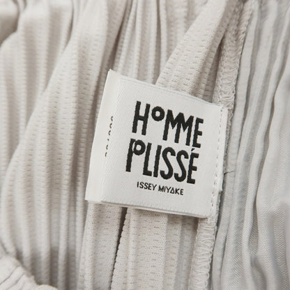 【中古】オム プリッセ イッセイミヤケ HOMME PLISSE ISSEY MIYAKE ポリエステル プリーツ イージーパンツ ライトグレー【 1 】【 状態ランクA 】【 メンズ 】