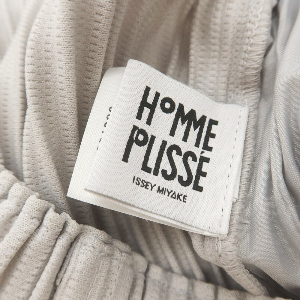 【中古】オム プリッセ イッセイミヤケ HOMME PLISSE ISSEY MIYAKE ポリエステル プリーツ イージーパンツ ライトグレー【 1 】【 状態ランクA 】【 メンズ 】