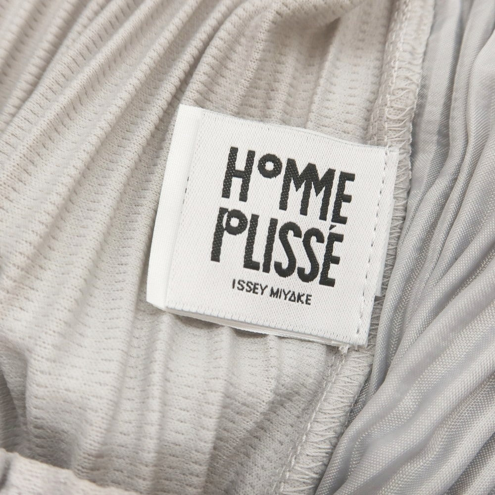 【中古】オム プリッセ イッセイミヤケ HOMME PLISSE ISSEY MIYAKE ポリエステル プリーツ イージーパンツ ライトグレー【 1 】【 状態ランクA 】【 メンズ 】