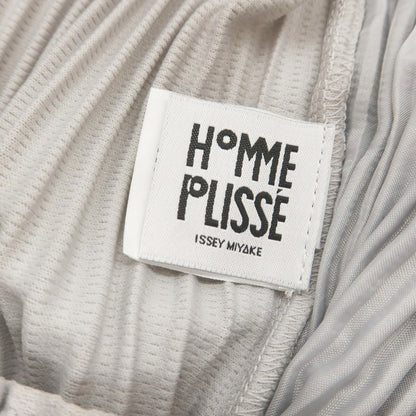 【中古】オム プリッセ イッセイミヤケ HOMME PLISSE ISSEY MIYAKE ポリエステル プリーツ イージーパンツ ライトグレー【 1 】【 状態ランクA 】【 メンズ 】