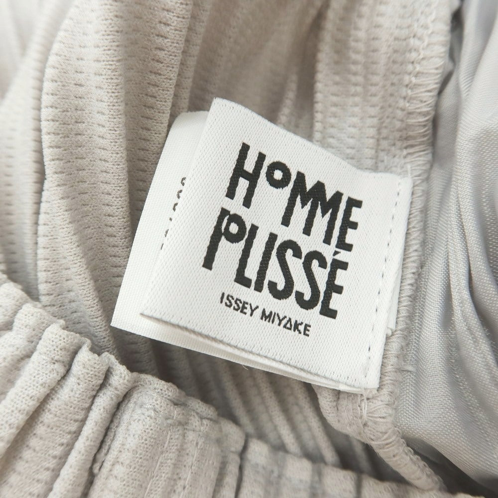 【中古】オム プリッセ イッセイミヤケ HOMME PLISSE ISSEY MIYAKE ポリエステル プリーツ イージーパンツ ライトグレー【 1 】【 状態ランクA 】【 メンズ 】