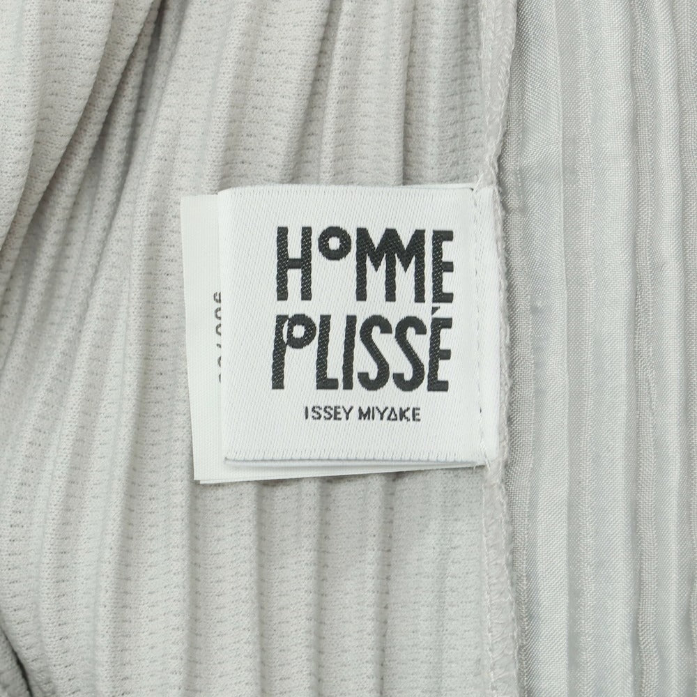 【中古】オム プリッセ イッセイミヤケ HOMME PLISSE ISSEY MIYAKE ポリエステル プリーツ イージーパンツ ライトグレー【 3 】【 状態ランクA 】【 メンズ 】[CPD]