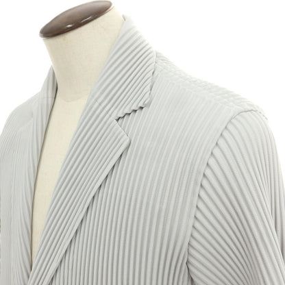 【中古】オム プリッセ イッセイミヤケ HOMME PLISSE ISSEY MIYAKE プリーツ加工 ポリエステル 2B カジュアルジャケット ライトグレー【 3 】【 状態ランクA 】【 メンズ 】