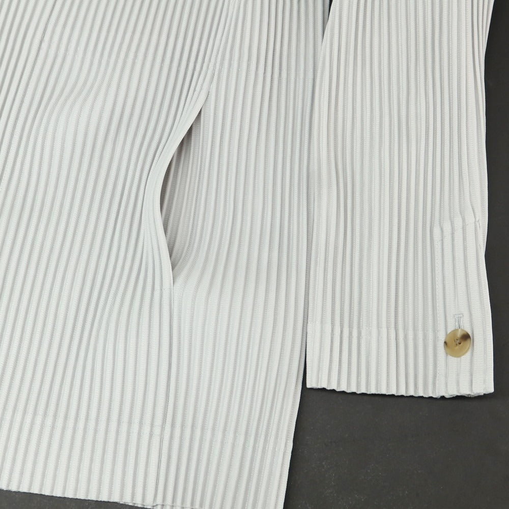 【中古】オム プリッセ イッセイミヤケ HOMME PLISSE ISSEY MIYAKE プリーツ加工 ポリエステル 2B カジュアルジャケット ライトグレー【 3 】【 状態ランクA 】【 メンズ 】