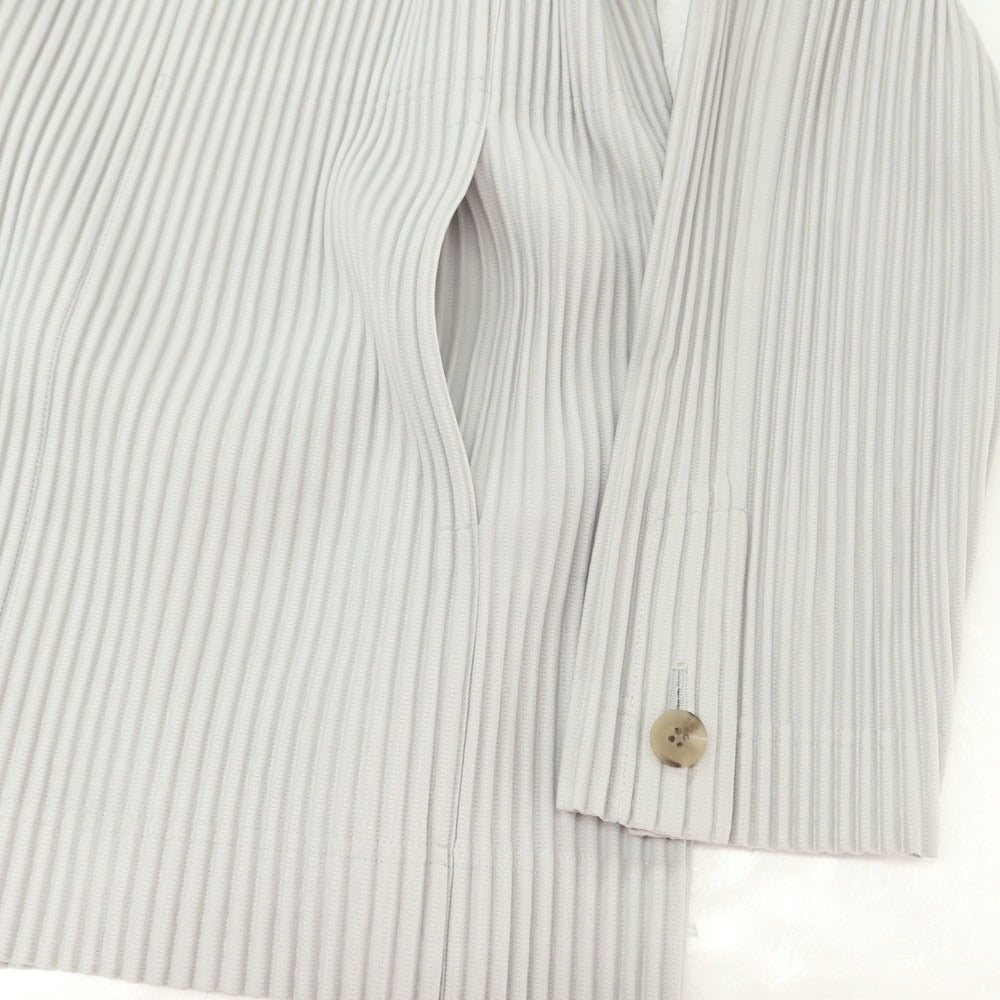 【中古】オム プリッセ イッセイミヤケ HOMME PLISSE ISSEY MIYAKE プリーツ加工 カジュアルジャケット ライトグレー【 サイズ3 】【 状態ランクA 】【 メンズ 】 [BPD]