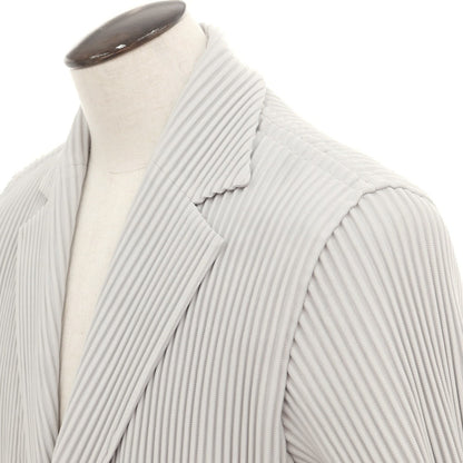 【中古】オム プリッセ イッセイミヤケ HOMME PLISSE ISSEY MIYAKE プリーツ加工 カジュアルジャケット ライトグレー【 3 】【 状態ランクA 】【 メンズ 】