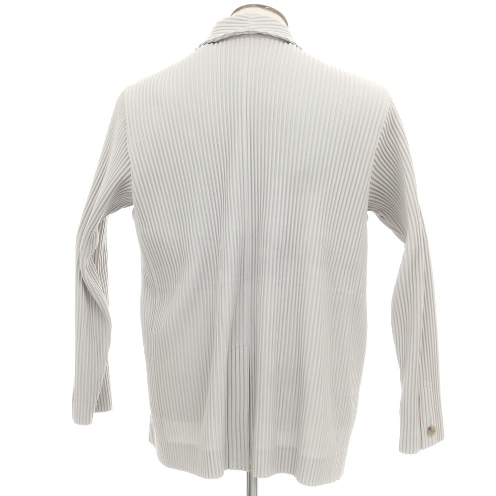 【中古】オム プリッセ イッセイミヤケ HOMME PLISSE ISSEY MIYAKE プリーツ加工 カジュアルジャケット ライトグレー【 サイズ3 】【 状態ランクA 】【 メンズ 】 [BPD]