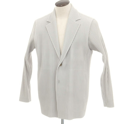 【中古】オム プリッセ イッセイミヤケ HOMME PLISSE ISSEY MIYAKE プリーツ加工 カジュアルジャケット ライトグレー【 3 】【 状態ランクA 】【 メンズ 】