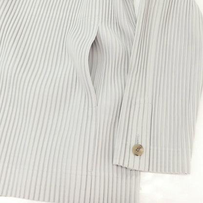 【中古】オム プリッセ イッセイミヤケ HOMME PLISSE ISSEY MIYAKE プリーツ加工 カジュアルジャケット ライトグレー【 3 】【 状態ランクA 】【 メンズ 】
