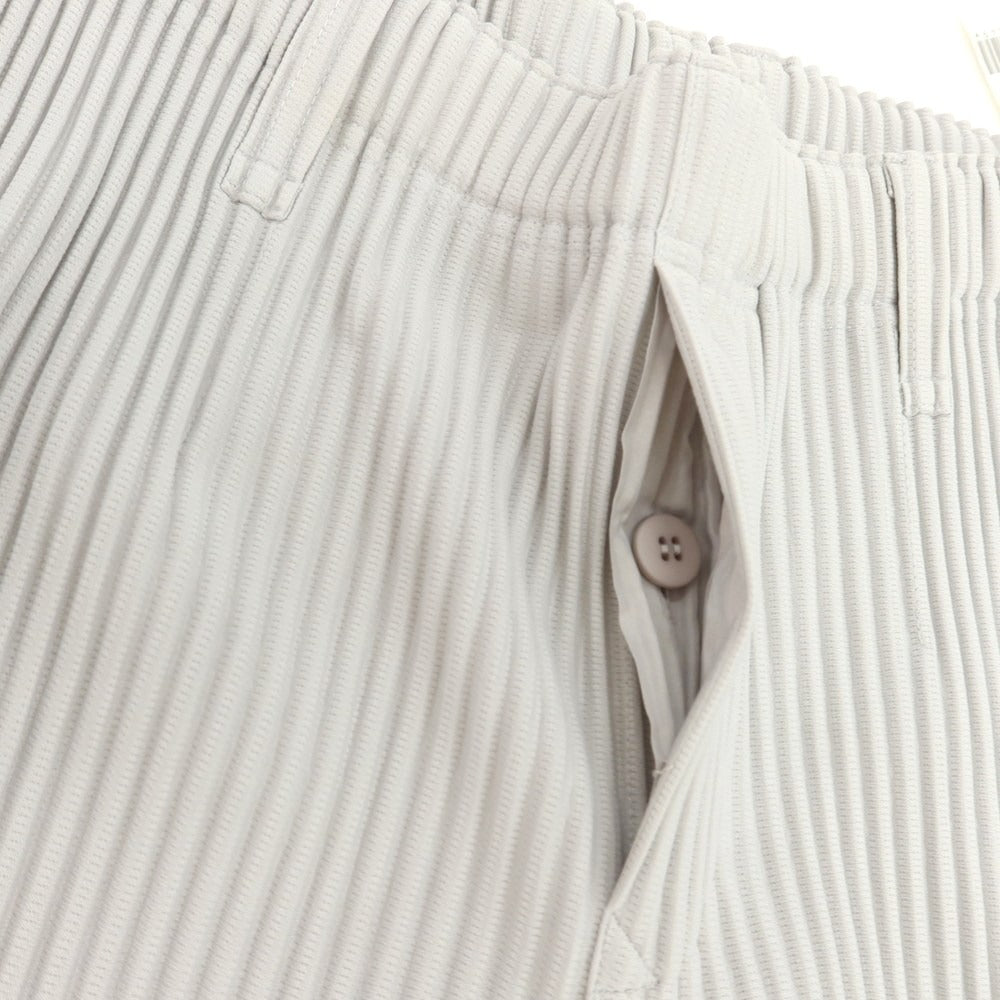 【中古】オム プリッセ イッセイミヤケ HOMME PLISSE ISSEY MIYAKE ポリエステル プリーツ イージーパンツ ライトグレー【 サイズ3 】【 状態ランクA 】【 メンズ 】 [BPD]