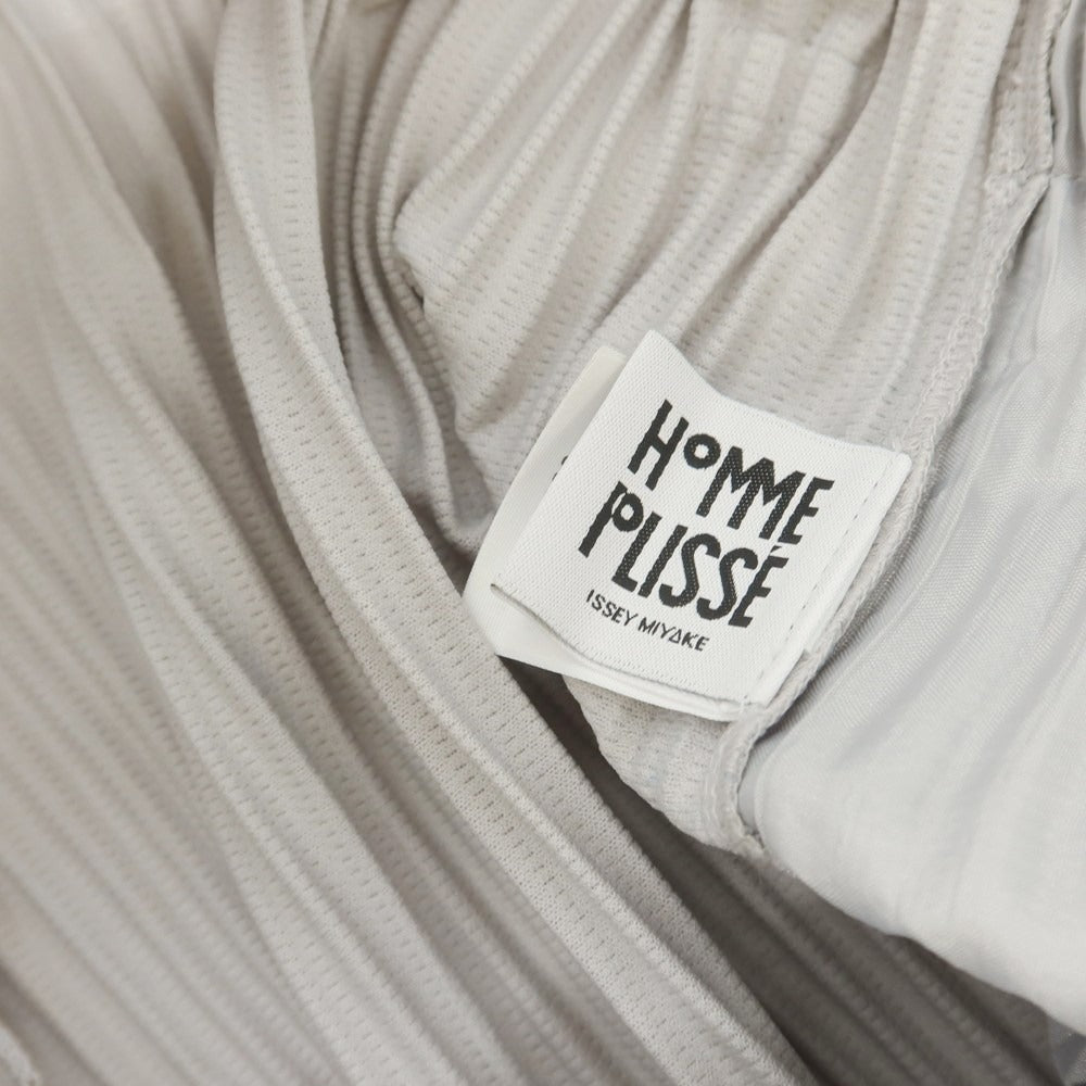 【中古】オム プリッセ イッセイミヤケ HOMME PLISSE ISSEY MIYAKE ポリエステル プリーツ イージーパンツ ライトグレー【サイズ1】【 状態ランクB 】【 メンズ 】[BPD]