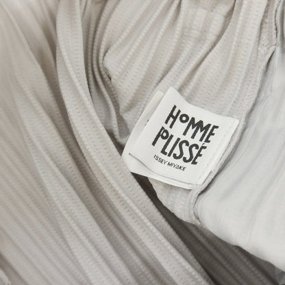 【中古】オム プリッセ イッセイミヤケ HOMME PLISSE ISSEY MIYAKE ポリエステル プリーツ イージーパンツ ライトグレー【 1 】【 状態ランクB 】【 メンズ 】
