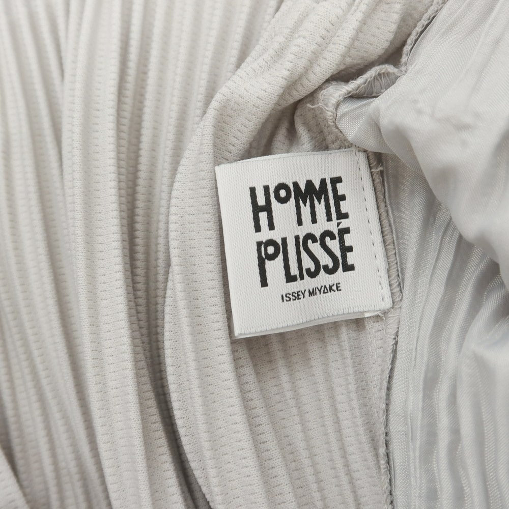 【中古】オム プリッセ イッセイミヤケ HOMME PLISSE ISSEY MIYAKE ポリエステル プリーツ イージーパンツ ライトグレー【 サイズ1 】【 状態ランクA 】【 メンズ 】 [BPD]