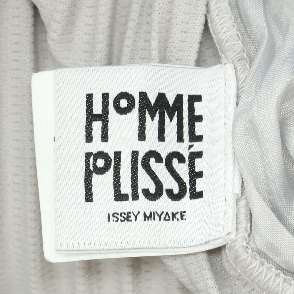 【中古】オム プリッセ イッセイミヤケ HOMME PLISSE ISSEY MIYAKE ポリエステル プリーツ イージーパンツ ライトグレー【サイズ1】【 状態ランクA 】【 メンズ 】[CPD]