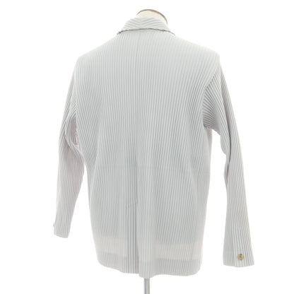 【中古】オム プリッセ イッセイミヤケ HOMME PLISSE ISSEY MIYAKE ポリエステル プリーツ加工 2B カジュアルジャケット ライトグレー【 3 】【 状態ランクA 】【 メンズ 】