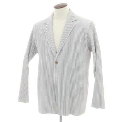 【中古】オム プリッセ イッセイミヤケ HOMME PLISSE ISSEY MIYAKE ポリエステル プリーツ加工 2B カジュアルジャケット ライトグレー【 3 】【 状態ランクA 】【 メンズ 】