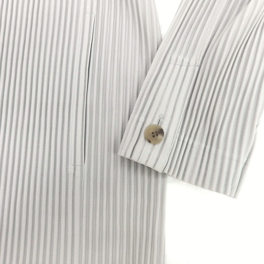 【中古】オム プリッセ イッセイミヤケ HOMME PLISSE ISSEY MIYAKE ポリエステル プリーツ加工 2B カジュアルジャケット ライトグレー【 サイズ3 】【 状態ランクA 】【 メンズ 】 [BPD]