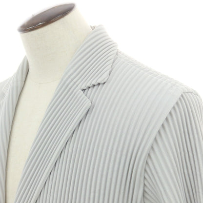 【中古】オム プリッセ イッセイミヤケ HOMME PLISSE ISSEY MIYAKE ポリエステル プリーツ加工 2B カジュアルジャケット ライトグレー【 3 】【 状態ランクA 】【 メンズ 】