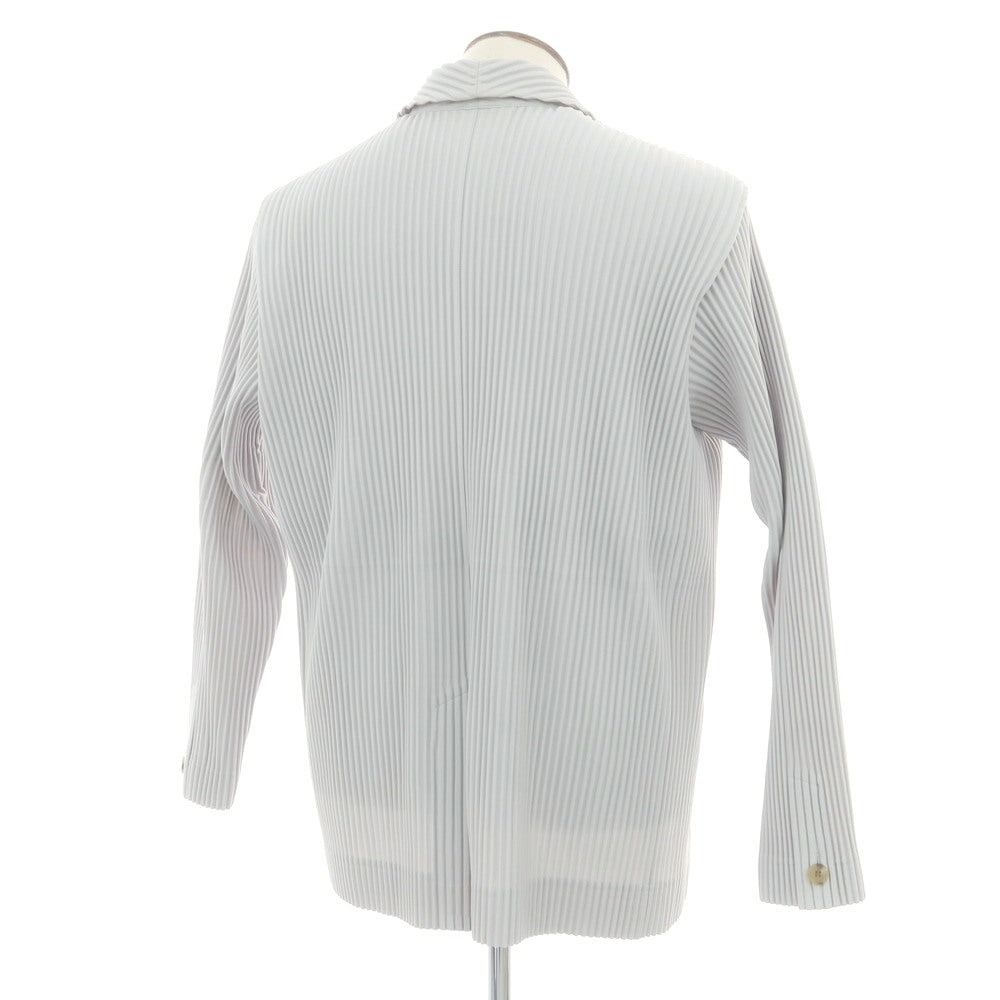 【中古】オム プリッセ イッセイミヤケ HOMME PLISSE ISSEY MIYAKE ポリエステル プリーツ加工 2B カジュアルジャケット ライトグレー【 サイズ3 】【 状態ランクA 】【 メンズ 】 [BPD]