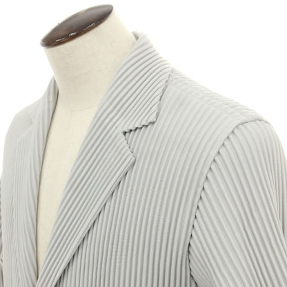 【中古】オム プリッセ イッセイミヤケ HOMME PLISSE ISSEY MIYAKE プリーツ加工ジャケット ライトグレー【 3 】【 状態ランクB 】【 メンズ 】