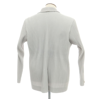 【中古】オム プリッセ イッセイミヤケ HOMME PLISSE ISSEY MIYAKE プリーツ加工ジャケット ライトグレー【 3 】【 状態ランクB 】【 メンズ 】