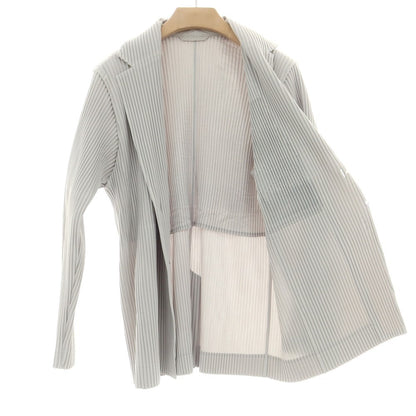 【中古】オム プリッセ イッセイミヤケ HOMME PLISSE ISSEY MIYAKE プリーツ加工ジャケット ライトグレー【 3 】【 状態ランクB 】【 メンズ 】
