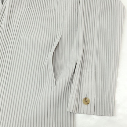 【中古】オム プリッセ イッセイミヤケ HOMME PLISSE ISSEY MIYAKE プリーツ加工ジャケット ライトグレー【 3 】【 状態ランクB 】【 メンズ 】
