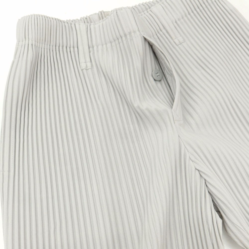 【中古】オム プリッセ イッセイミヤケ HOMME PLISSE ISSEY MIYAKE ポリエステル プリーツ イージーパンツ ライトグレー【サイズ3】【 状態ランクA 】【 メンズ 】[BPD]
