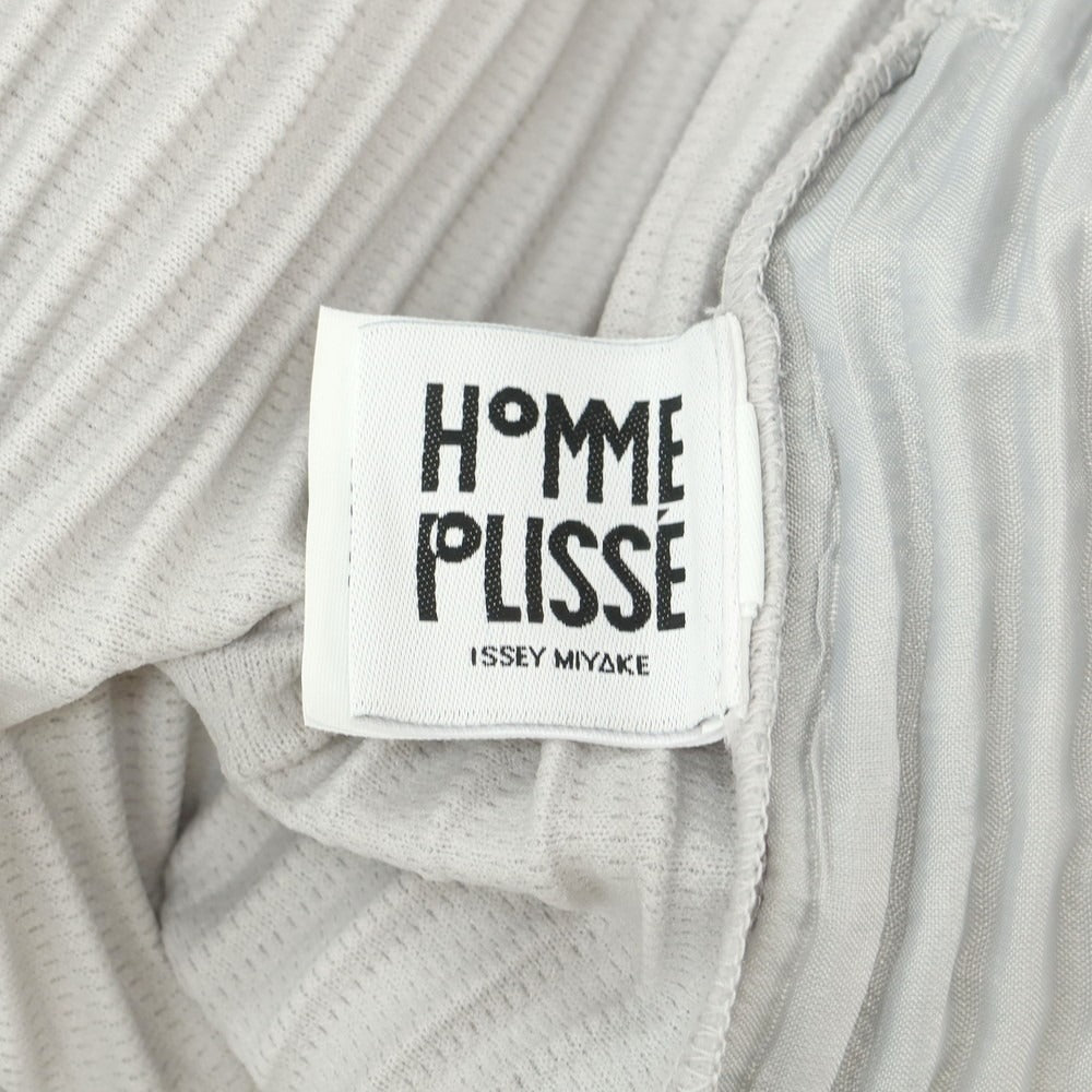 【中古】オム プリッセ イッセイミヤケ HOMME PLISSE ISSEY MIYAKE ポリエステル プリーツ イージーパンツ ライトグレー【サイズ3】【 状態ランクA 】【 メンズ 】[BPD]