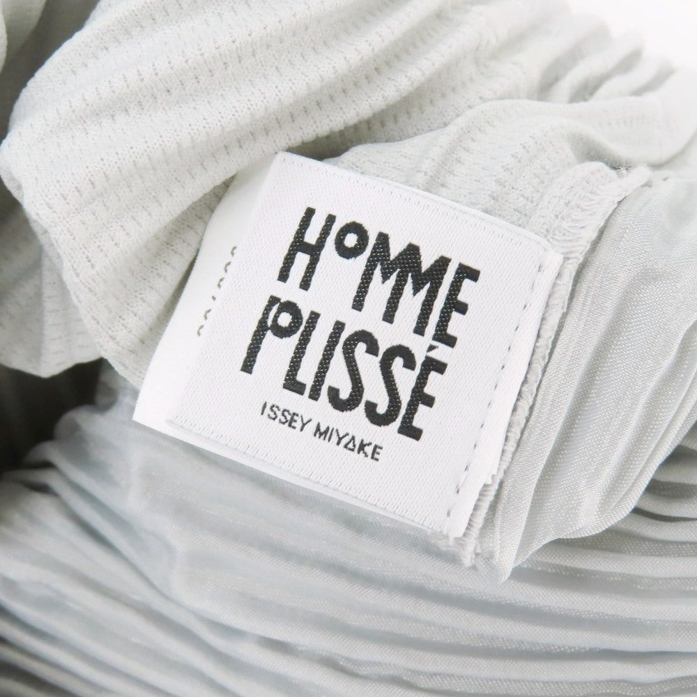 【中古】オム プリッセ イッセイミヤケ HOMME PLISSE ISSEY MIYAKE ポリエステル プリーツ イージーパンツ ライトグレー【 3 】【 状態ランクA 】【 メンズ 】