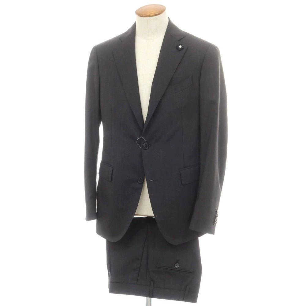 【中古】ラルディーニ LARDINI ウール 3つボタンスーツ ダークグレー【 46 】【 状態ランクB 】【 メンズ 】