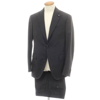 【中古】ラルディーニ LARDINI ウール 3つボタンスーツ ダークグレー【 46 】【 状態ランクB 】【 メンズ 】