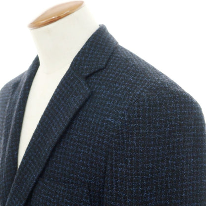 【中古】トゥモローランド TOMORROWLAND レーヨンウールナイロン ジャージージャケット ブラックxブルー【 48 】【 状態ランクB 】【 メンズ 】