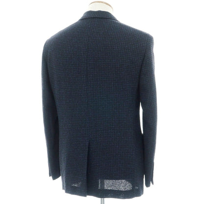 【中古】トゥモローランド TOMORROWLAND レーヨンウールナイロン ジャージージャケット ブラックxブルー【 48 】【 状態ランクB 】【 メンズ 】