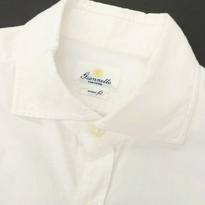 【中古】ジャンネット giannetto コットン ワイドカラー ドレスシャツ ホワイト【 M 】【 状態ランクC 】【 メンズ 】