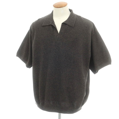 【中古】クレプスキュール crepuscule URBAN RESEARCH別注 2025年春夏 コットンリネン スキッパー 半袖 ポロニット ブラックxブラウン【 2 】【 状態ランクB 】【 メンズ 】