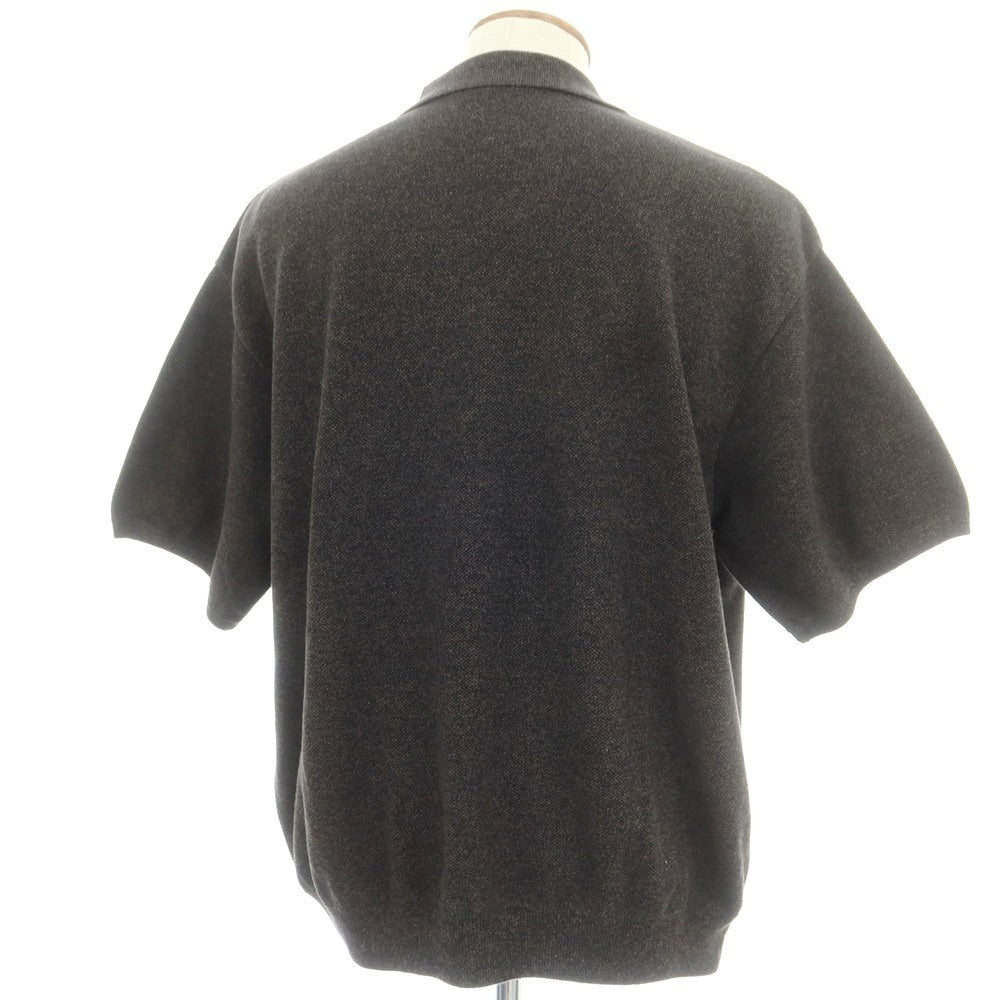 【中古】クレプスキュール crepuscule URBAN RESEARCH別注 2025年春夏 コットンリネン スキッパー 半袖 ポロニット ブラックxブラウン【 2 】【 状態ランクB 】【 メンズ 】