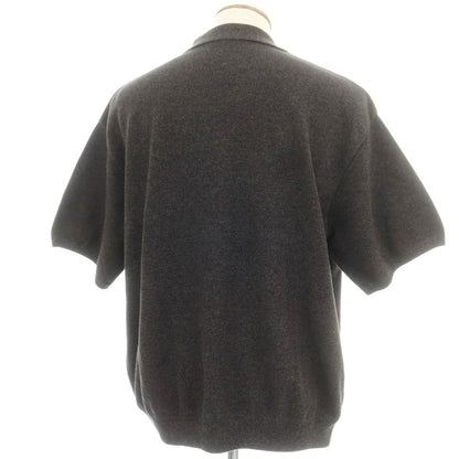 【中古】クレプスキュール crepuscule URBAN RESEARCH別注 2025年春夏 コットンリネン スキッパー 半袖 ポロニット ブラックxブラウン【 2 】【 状態ランクB 】【 メンズ 】