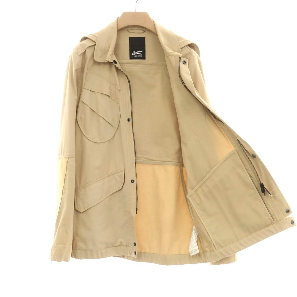 【中古】デンハム DENHAM コットン フーデッドミリタリージャケット ベージュ【 S 】【 状態ランクC 】【 メンズ 】