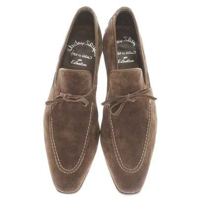 【中古】サントーニ Santoni スエード Uチップリボンローファー ブラウン【 6 1/2 F 】【 状態ランクB 】【 メンズ 】