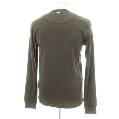 【中古】シーサー Schiesser コットン ヘンリーネック 長袖Ｔシャツ ダークオリーブ系【 4/S 】【 状態ランクB 】【 メンズ 】