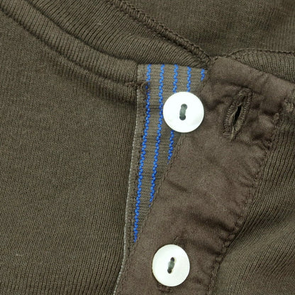 【中古】シーサー Schiesser コットン ヘンリーネック 長袖Ｔシャツ ダークオリーブ系【 4/S 】【 状態ランクB 】【 メンズ 】