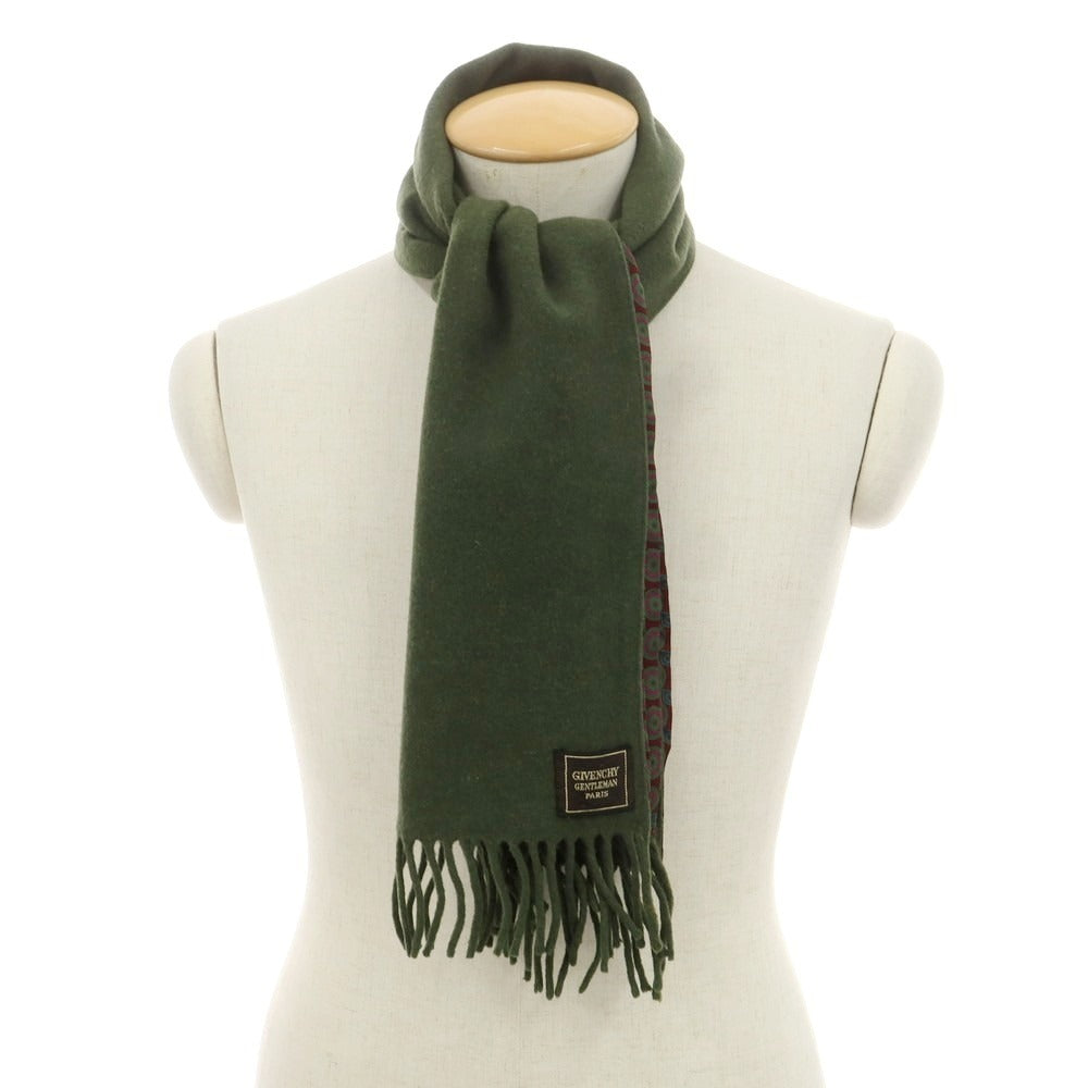 【中古】ジバンシィ GIVENCHY ウール シルク ストール オリーブ【 状態ランクB 】【 メンズ 】